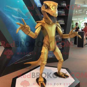 Guld Dimorphodon maskot...