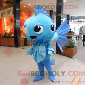 Sky Blue Goldfish maskot...