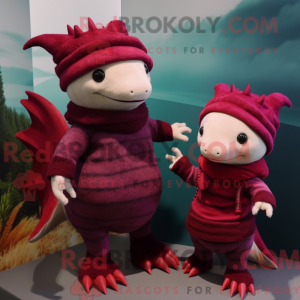 Maroon Axolotls maskot...