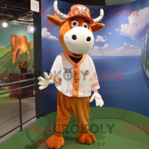 Orange Guernsey Cow mascot...