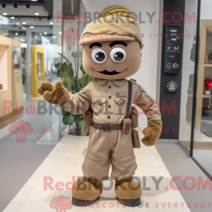 Tan Army Soldier mascot...