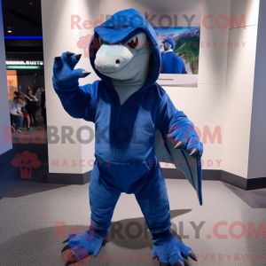 Blue Deinonychus mascot...