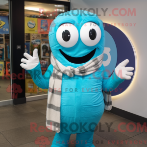 Cyan Bagels mascot costume...