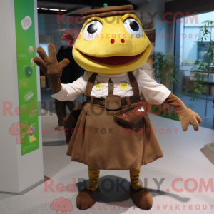 Brown Frog mascottekostuum...