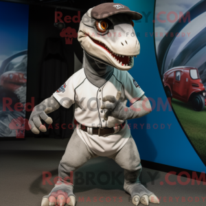 Sølv Velociraptor maskot...