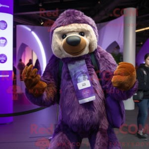 Purple Giant Sloth mascot...
