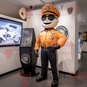 Peach Police Officer mascot...