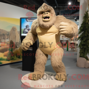 Beige Sasquatch mascot...
