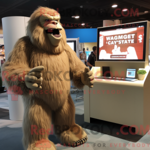 Beige Sasquatch maskot...