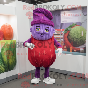 Red Cabbage mascot costume...