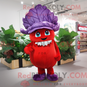 Red Cabbage mascot costume...