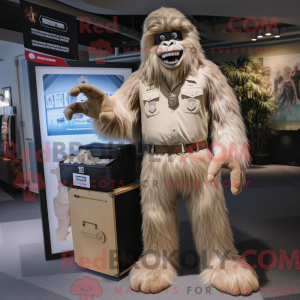 Cream Sasquatch mascot...