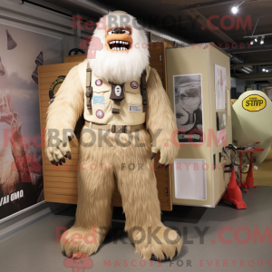 Cream Sasquatch mascot...