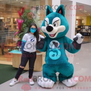 Teal Skunk Maskottchen...