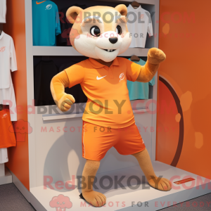 Oranje fret mascottekostuum...