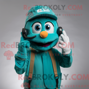 Postava maskota Teal Phone...
