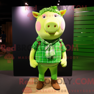 Lime Green Sow mascot...