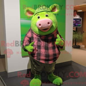 Lime Green Sow mascot...