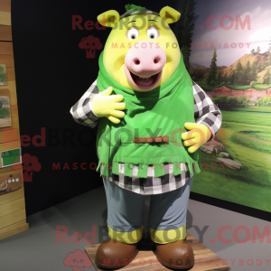 Lime Green Sow mascot...