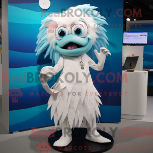White Betta Fish mascot...