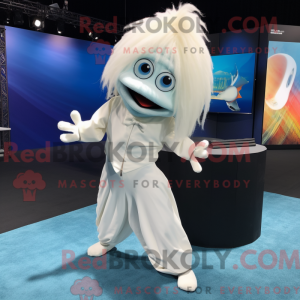 White Betta Fish mascot...