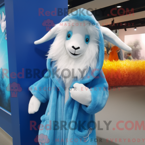 Sky Blue Angora Goat mascot...