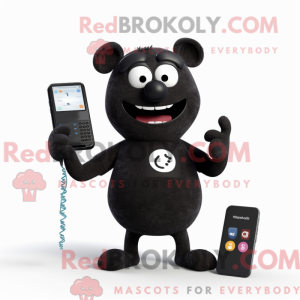 Svart telefonmaskotkostyme...