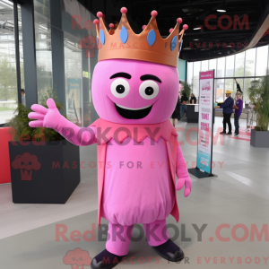 Pink King maskot kostume...