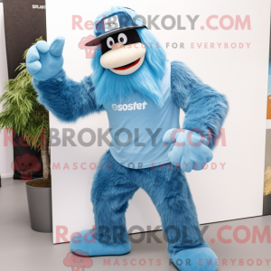Sky Blue Sasquatch mascotte...