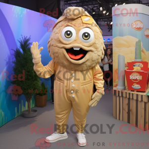 Tan Fish And Chips mascot...
