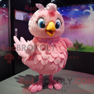 Pink Quail mascot costume...
