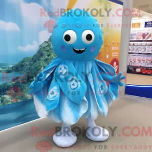Sky Blue Oyster mascot...
