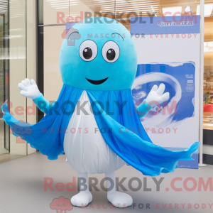 Sky Blue Oyster mascot...