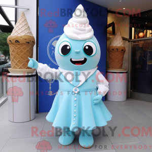 Sky Blue Ice Cream Cone...