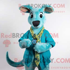 Turquoise Kangaroo mascot...