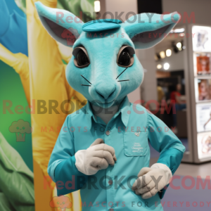 Turquoise Kangaroo mascot...
