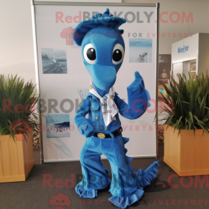 Blue Seahorse mascot...