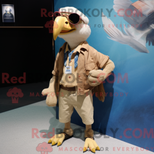 Beige Hawk-mascottekostuum...