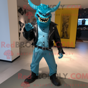 Cyan Devil Maskottchen...