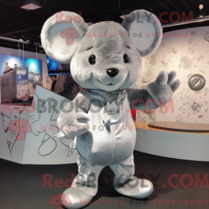 Sølv mus maskot kostyme...