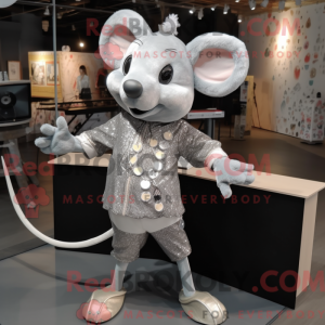 Zilvermuis mascottekostuum...