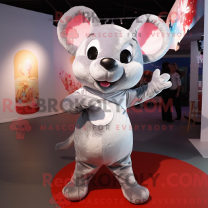 Sølv mus maskot kostyme...