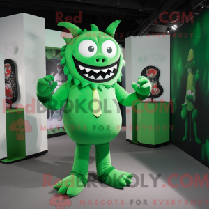 Green Demon mascot costume...