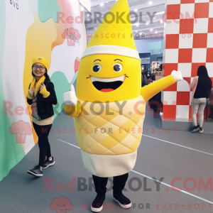 Gul Ice Cream Cone maskot...