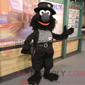 Sort Aglet maskot kostume...