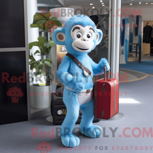 Sky Blue Monkey maskot...