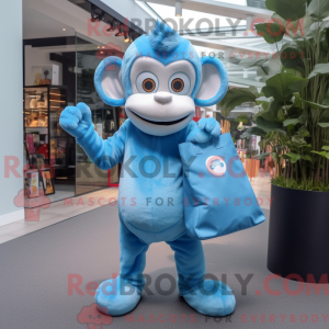 Sky Blue Monkey maskot...