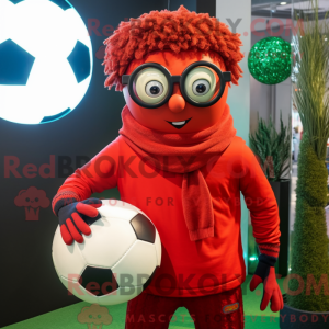 Red Soccer Ball mascot...