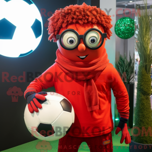 Rode voetbal mascotte...