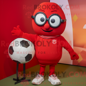 Red Soccer Ball mascot...